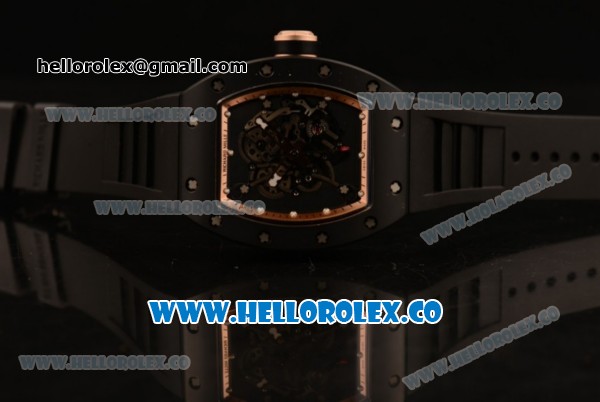 Richard Mille RM 055 Bubba Watson Miyota 9015 Automatic Ceramic Case with Ceramic Bezel Black Rubber Strap and Black Dial - Click Image to Close